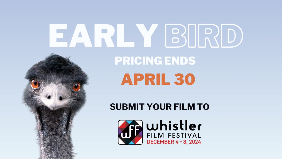 Want to submit your film to Whistler Film Festival? Get yours in before early bird pricing ends on April 30. 👉 filmfreeway.com/WhistlerFilmFe… #WFF24 #Canadafilm #indiefilms #filmfreeway #filmfestival