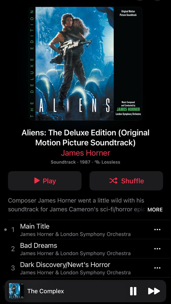 Listening to James Horner’s score for ALIENS. #filmmusic #AlienDay