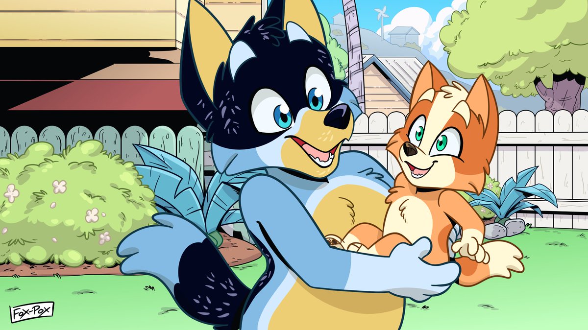 This is adorable 💙🧡
Credits and drawing belong to @/ziggy_fox_ 
#Bluey