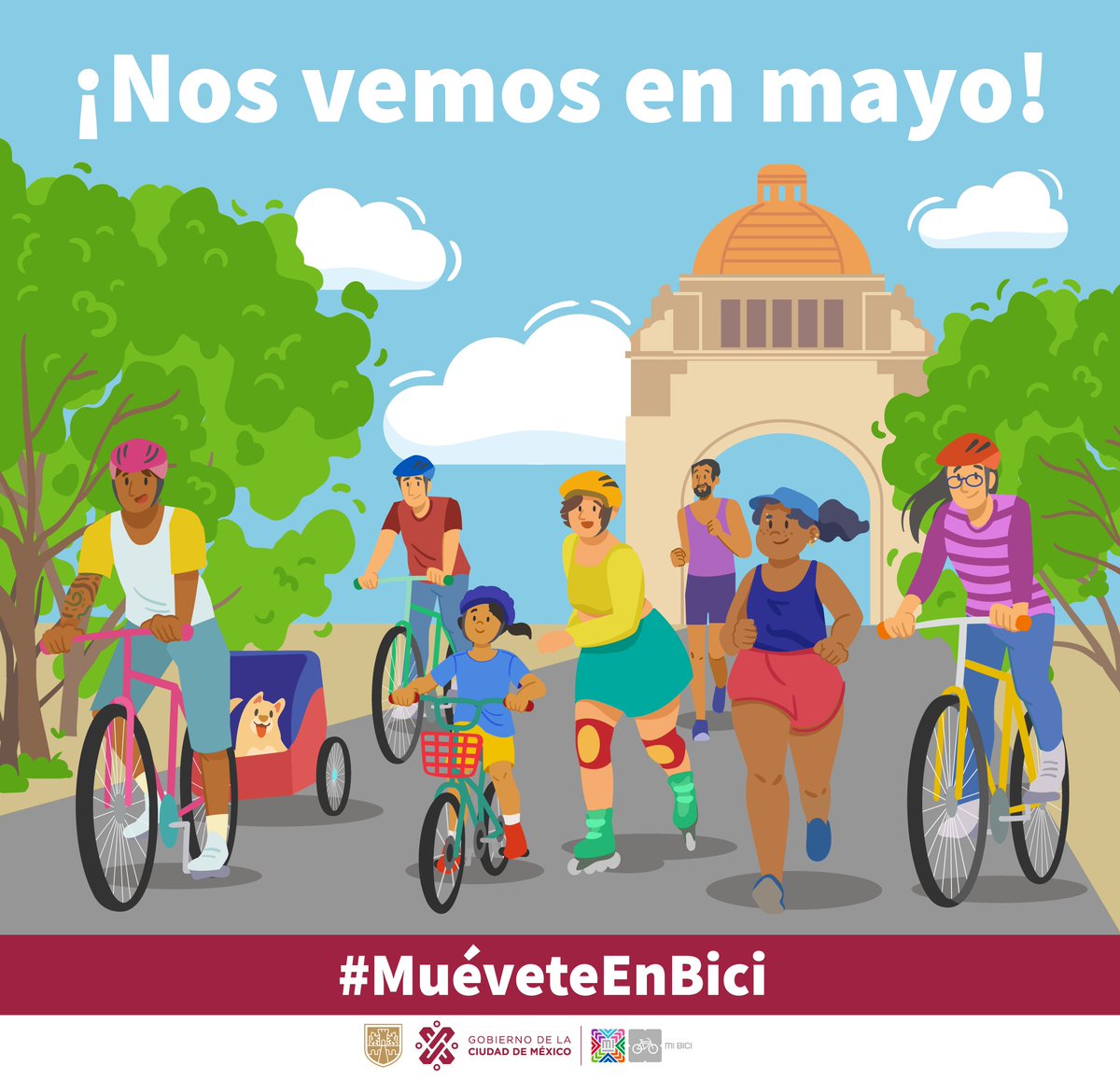 ¡No lo olvides!🧐 El último domingo de cada mes no hay Paseo Dominical #MuéveteEnBici 🚶‍♂️🏃‍♀️🚴‍♀️☀️ Este fin de semana hay #Ciclotón, organizado por nuestros amigos de @DeporteCDMX 🤸‍♂️🧘‍♀️🕺🚴‍♂️ ¡Nos vemos en mayo! 🚴‍♂️😎