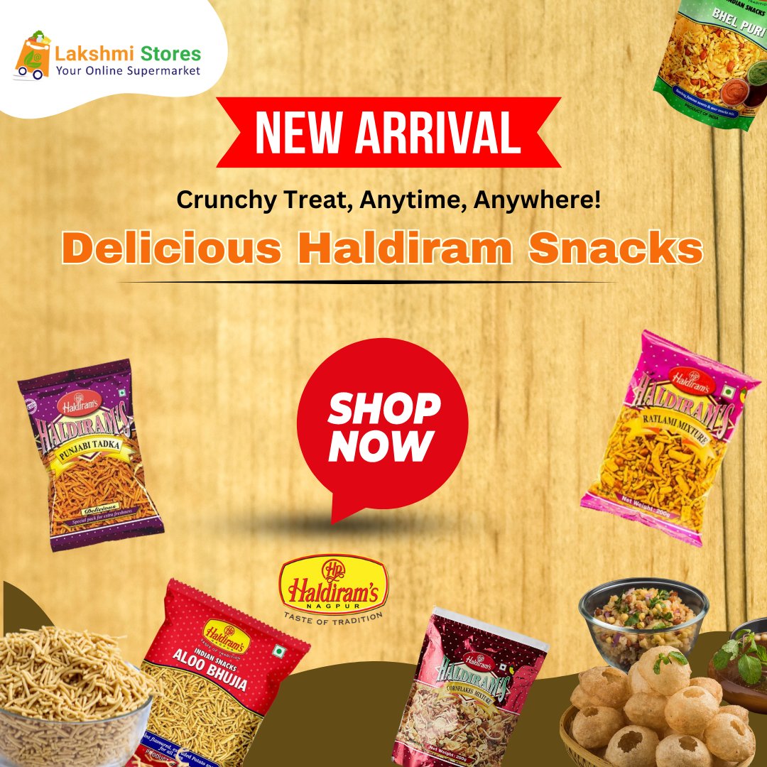 🌟 Dive into Crunch Time, Anytime, Anywhere with Haldiram’s latest snack sensations! 🍿🥳 Perfect for your snack cravings! Grab yours today and taste the magic! Place Your Order Now: lakshmistores.com #onlineshopping #lakshmistoresuk #buyonline #haldiram #newarrivals