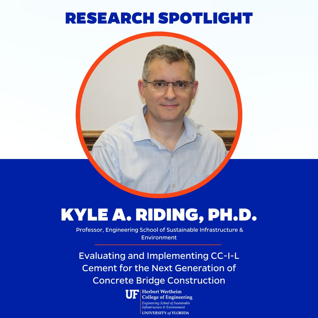Civil Professor Kyle Riding, Ph.D., is collaborating with @IowaStateU and other partners on a groundbreaking research project funded by @USDOTFHWA. It aims to revolutionize bridge construction by advancing the use of calcined clay while enhancing concrete durability.