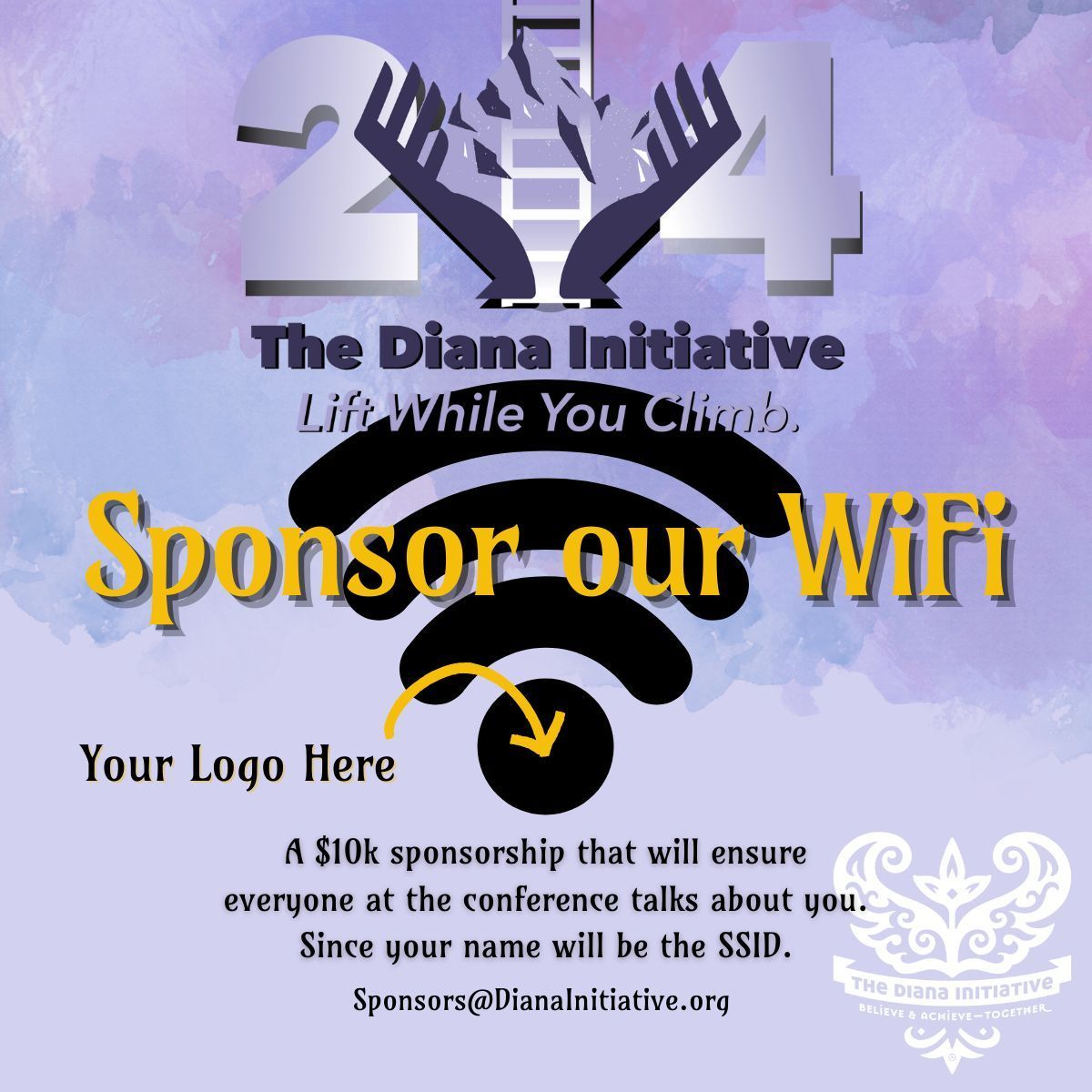 We will be saying your name ALL DAY if you sponsor our WiFi! buff.ly/3ia5uX9 #TDI2024 #LiftWhileYouClimb