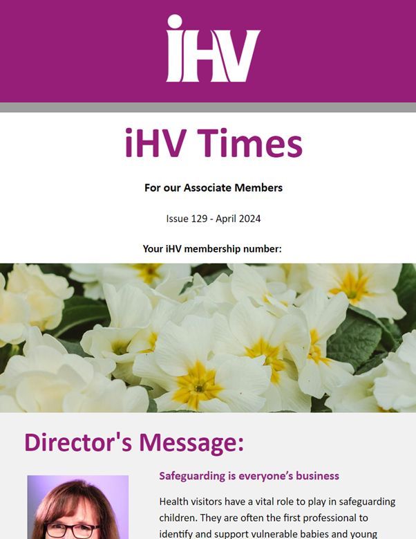 Calling all iHV members! Have you received your April issue of iHV Times sent out this afternoon? It's full of #HealthVisiting professional news and the latest updates from iHV. If not, please contact us at admin@ihv.org.uk