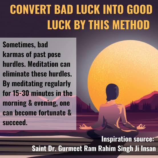 Extreme and rapid changes in human thinking are signs of very dangerous times to come.
To stay healthy and safe in such times, do regular meditation:- #SaintDrMSG.
#FuturePrediction
#ChangeForTomorrow
#BeFutureReady #SecretsOfFuture #DeraSachaSauda
