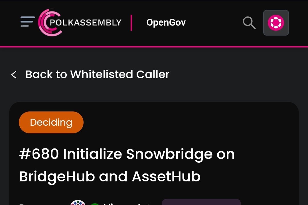 Polkadot ⭕️ 

Exciting times ahead! Both of these upgrades are currently in OpenGov for voting before implementation.

It's finally here, SNOWBRIDGE will enable trustless swaps between Ethereum and Polkadot, which will result in increased Liquidity 🚀🚀

&

Asynchronous backing