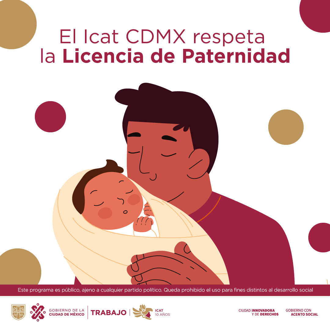 En el Icat CDMX otorgamos permiso de paternidad de cinco días laborables con goce de sueldo, a los hombres trabajadores, por el nacimiento de sus hijos y de igual manera en el caso de la adopción de un infante. 👶🏽✨

#TrabajoEnLaCiudad 🏢
#10AñosIcatCDMX ✨