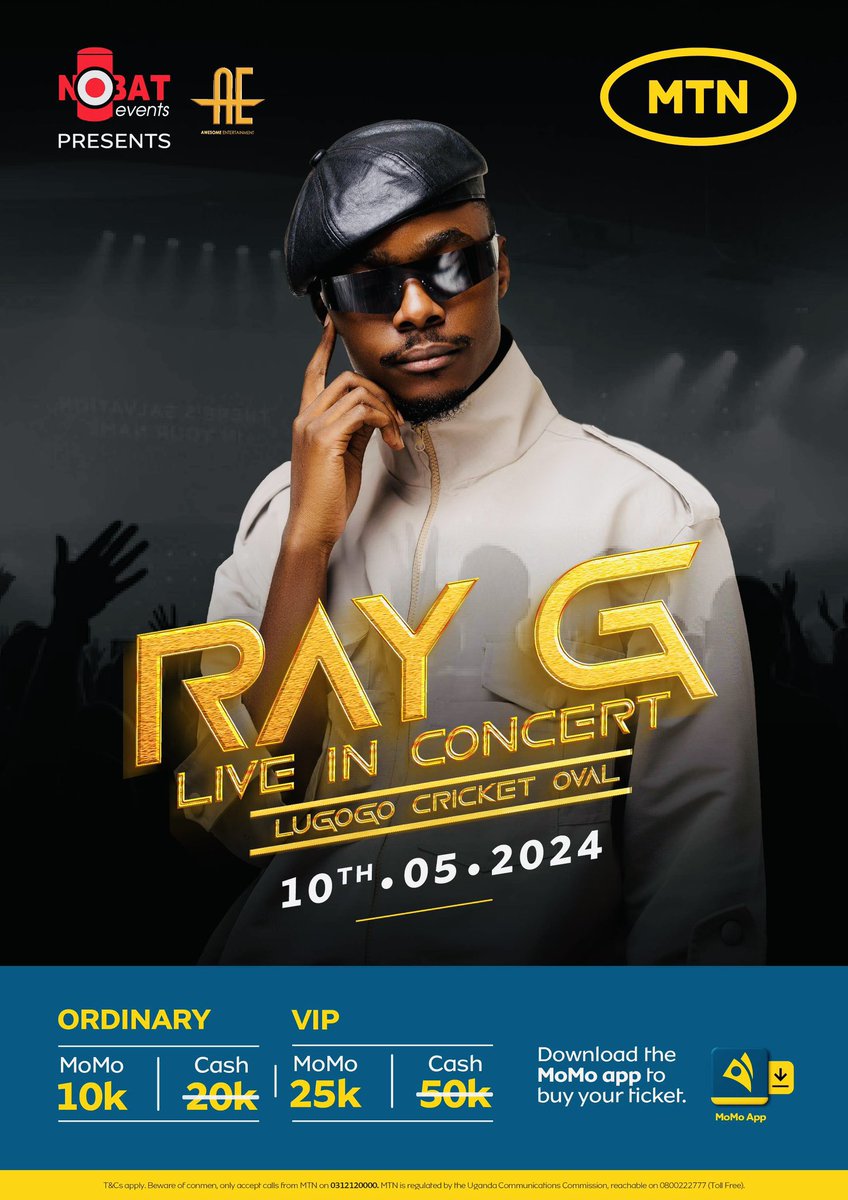 I wish to thank all my fans who have expressed tremendous support towards my coming concert. I thank all partners and sponsors who have come on board to make this a reality. #RayGLiveInConcert 1/4