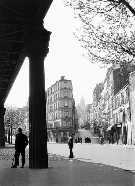 René-Jacques. Métro aérien boulevard de La Chapelle et rue de Chartres 1936. Paris 18e