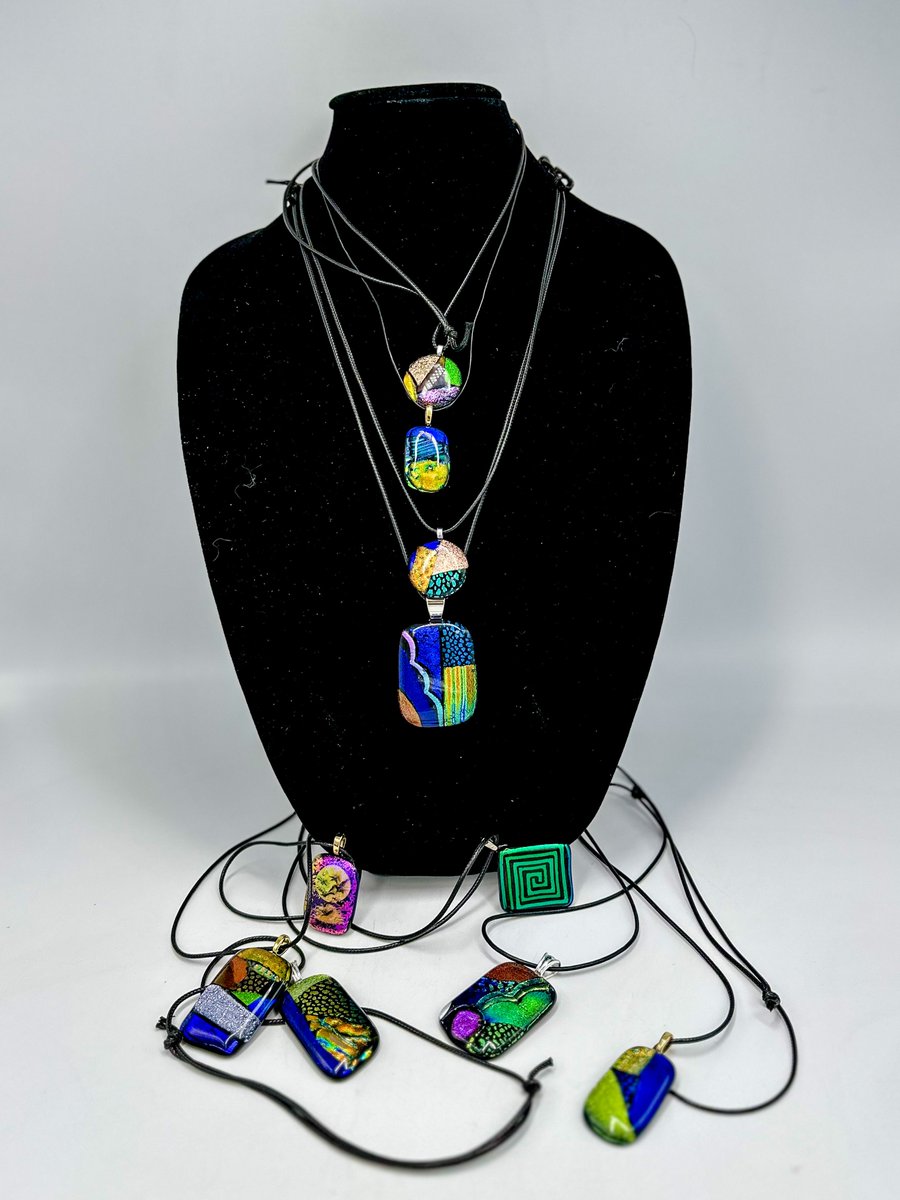 Tie your look together with new glass necklaces from Nicki Albright! These necklaces come in different shapes, sizes, colors and patterns! Get yours today at the Paseo Arts & Creativity Center's gift shop, 3024 Paseo!