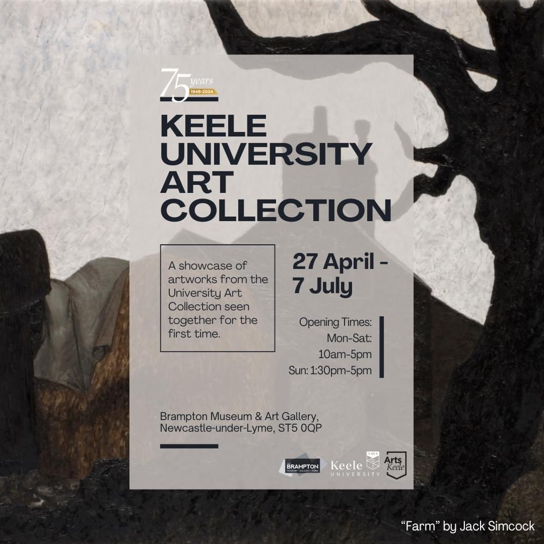 Great to be part of this exhibition opening at @BramptonMuseum tomorrow… 27 April – 7 July 2024 Keele University Art Collection at the Brampton Museum and Art Gallery. Part of the 75 years of @KeeleUniversity @ArtsKeele celebrations.