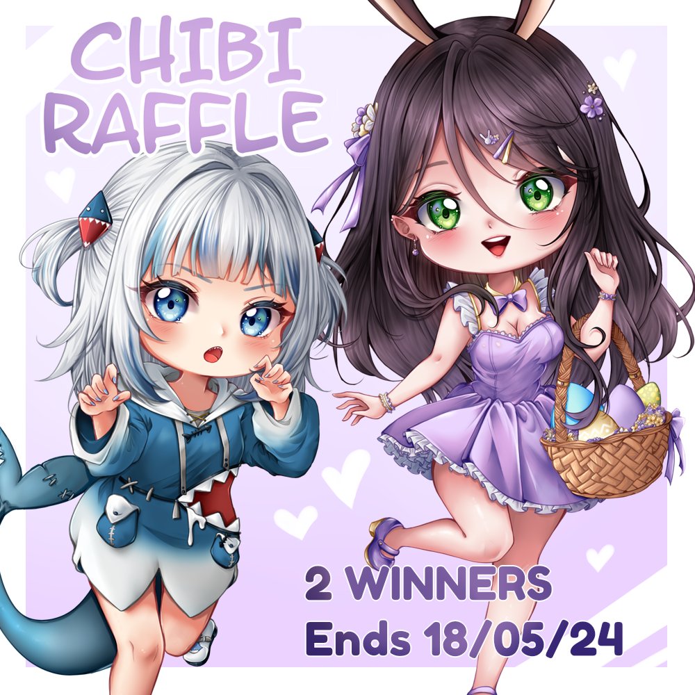 ✨It's raffle time!✨

🍄This time it's chibi themed!
💜Follow, rt and comment/tag a friend for a chance to win!

✨2 winners, ends May 18!✨

#VTuber #ENVTuber #artraffle #VTuberAssets #Vtuberart #raffle #VtuberSupport #freevtuberasset #chibi #chibiart