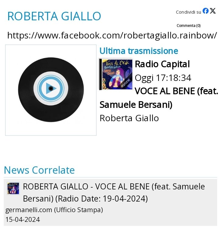 GGermanelli's tweet photo. Anche Radio Capital trasmette "Voce al bene" di Roberta Giallo feat. Samuele Bersani. Soddisfazioni indipendenti ❤️🎼
#musicaindependente #samuelebersani #musicaitaliana #ufficiostampamusicale #robertagiallo #radiocapital #germanelli https://t.co/PPgpn9MdvJ