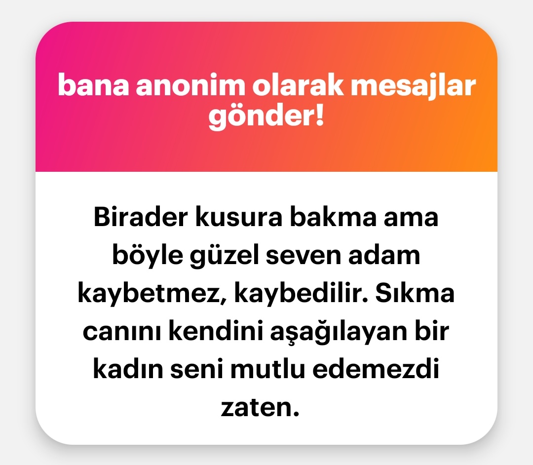 Kim olduğunu bilmiyorum ama alnından öpüyorum kardeşim.