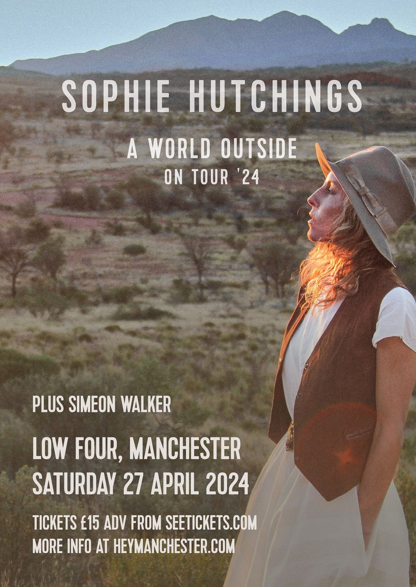 TOMORROW: @sophhutchings comes to town! Catch her live at @lowfourstudio, with special guest @SimeonWalker. Read more, listen to both and book now: heymanchester.com/sophie-hutchin…