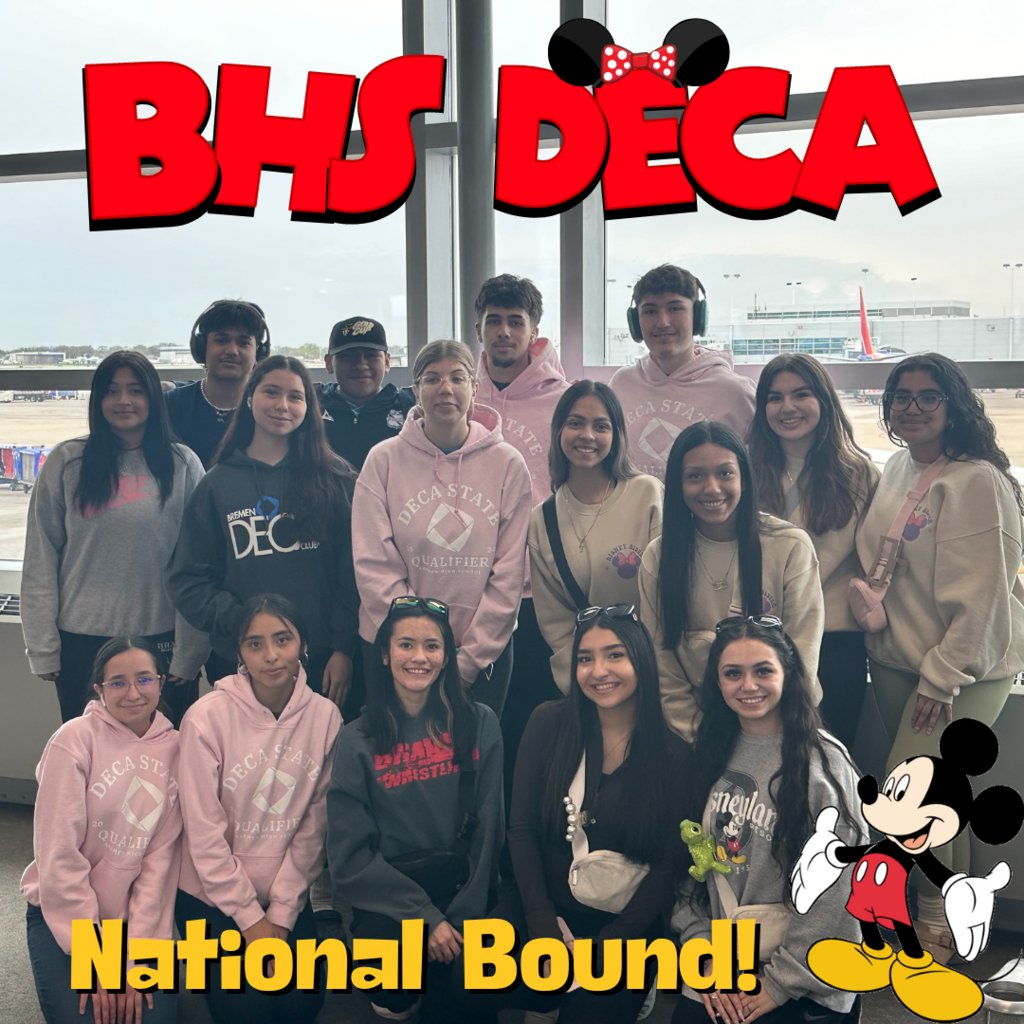 And they're off! Good luck to our @bremendeca2023 students that are on their way to the 2024 National Deca conference and competition. #DECAICDC #BremenBraves