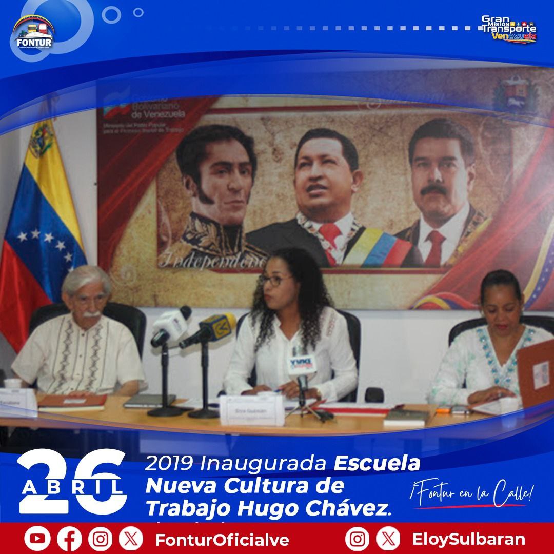 El #25Abr 2019. Desde la Universidad de Trabajadores de Latinoamérica (UTLA), estado Miranda, Se inauguró formalmente la Escuela para la Nueva Cultura de Trabajo Hugo Chávez del Ministerio del Poder Popular para el Proceso Social de Trabajo.
#RealityShowFactorM 
@SunSundavid2