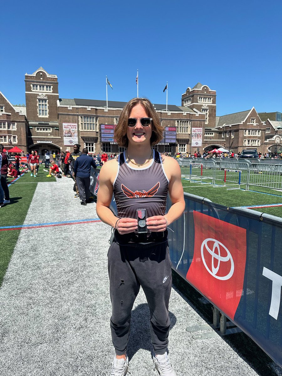 2nd place at Penn Relays with a jump of 16’0”.  Great work Breckin!