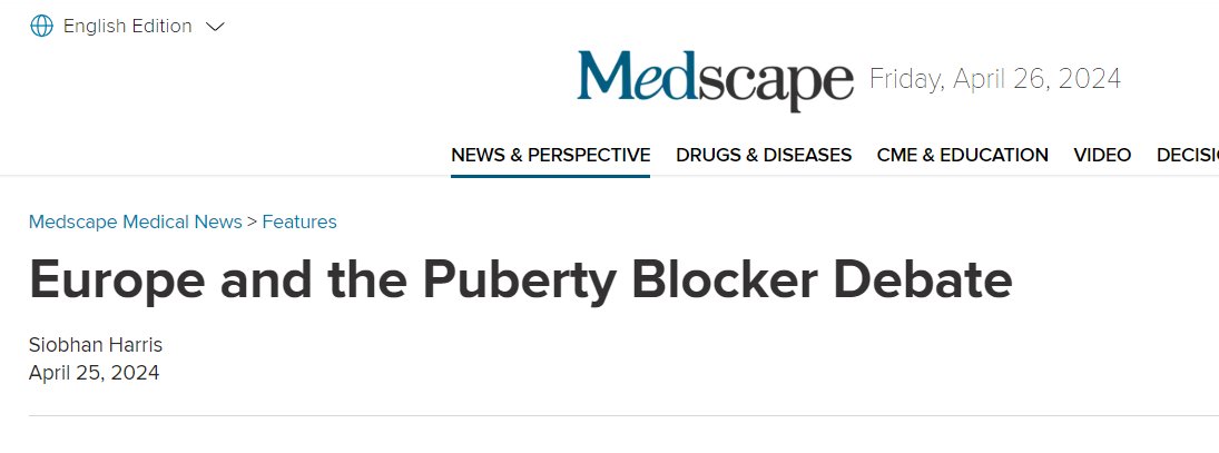 Europe and the Puberty Blocker Debate
Genspect director @stellaomalley3 told @medscape: 
    'Advances in medical science have yet to ascertain exactly what happens when a human's sexual development is halted in this manner. To date, we have very little knowledge. However, the…