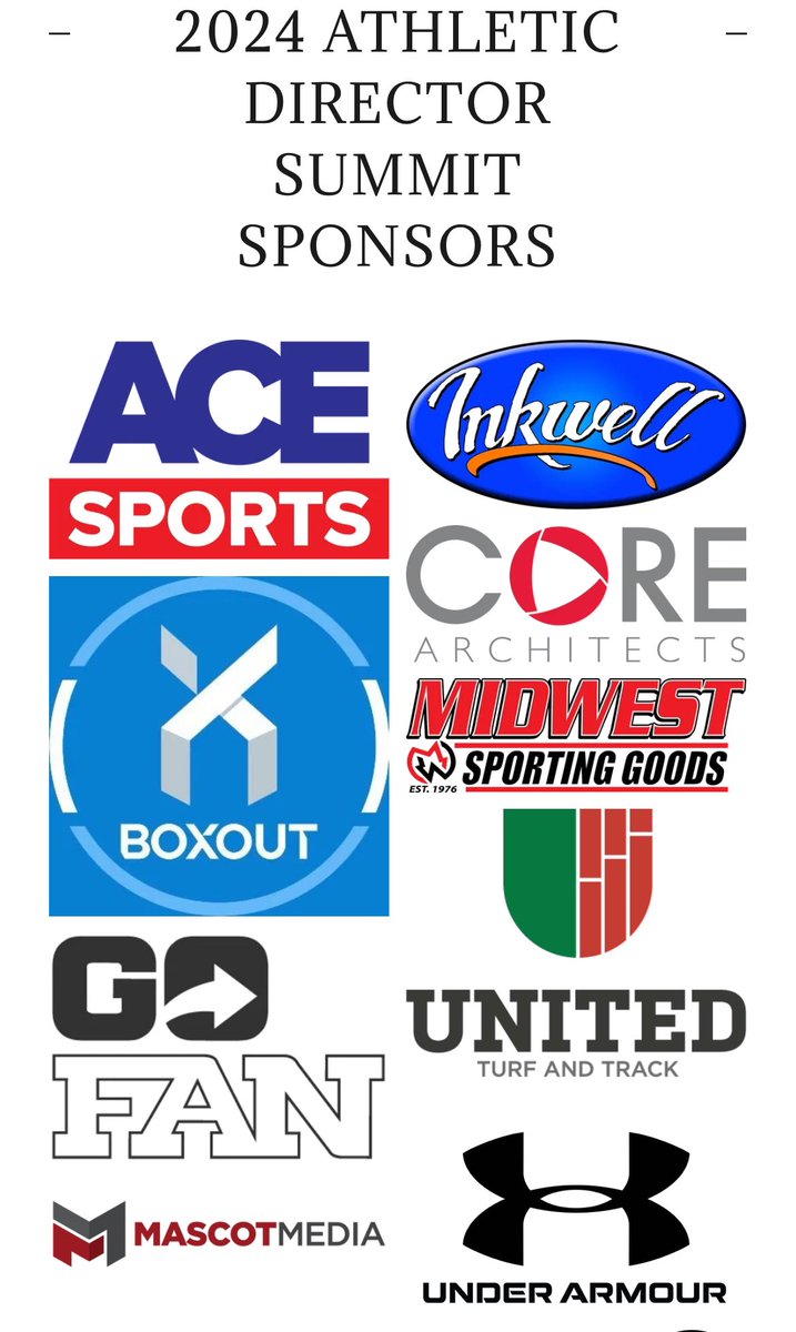 Great sponsors; an even greater opportunity for ADs to learn, network and fellowship at Border States Summit! Make plans for July 9-10 at Downstream Casino; we look forward to seeing you! @ArkHSADs @KIAAAks @MIAAAMO1 @OiaaaOklahoma @NIAAA9100