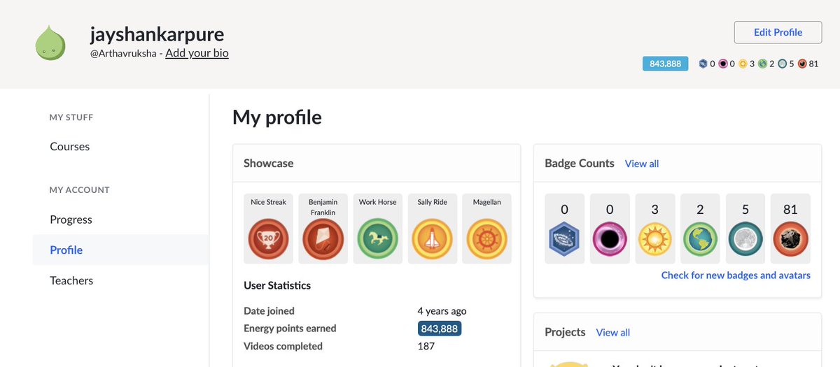 843,888 points! Alpha's are doing streaks on @khanacademy.