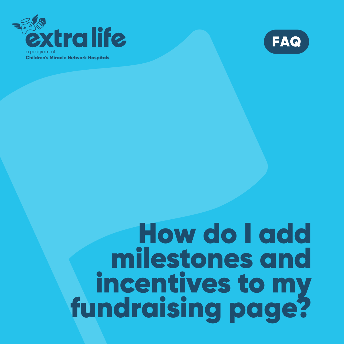 Simply log in to your #ExtraLife account, go to your participant page, & select the pencil icon next to your fundraising goal! You'll be given options to add milestones or incentives from there. Sign up for Extra Life to play #games to change kids' health: cmnh.co/0p3