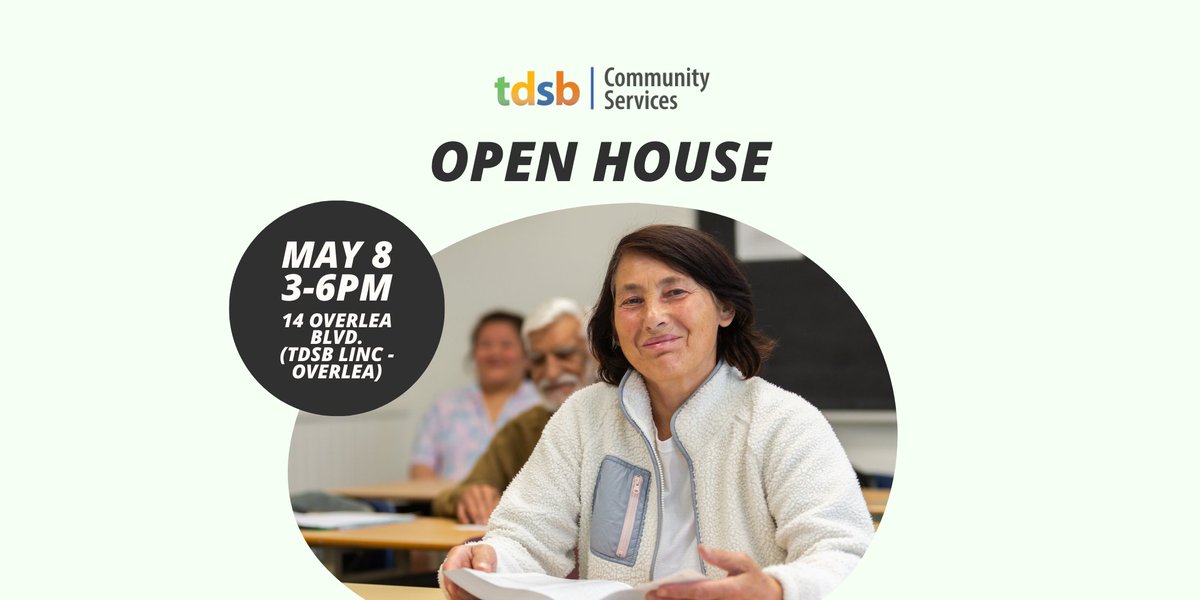We invite you to our Community Services Open House happening on Wednesday, May 8 (3-6pm) at 14 Overlea Blvd (LINC Overlea) in Toronto! Learn about our programs via panel discussions, displays & exhibitor tables. See the agenda and RSVP here: bit.ly/3vBMJqq