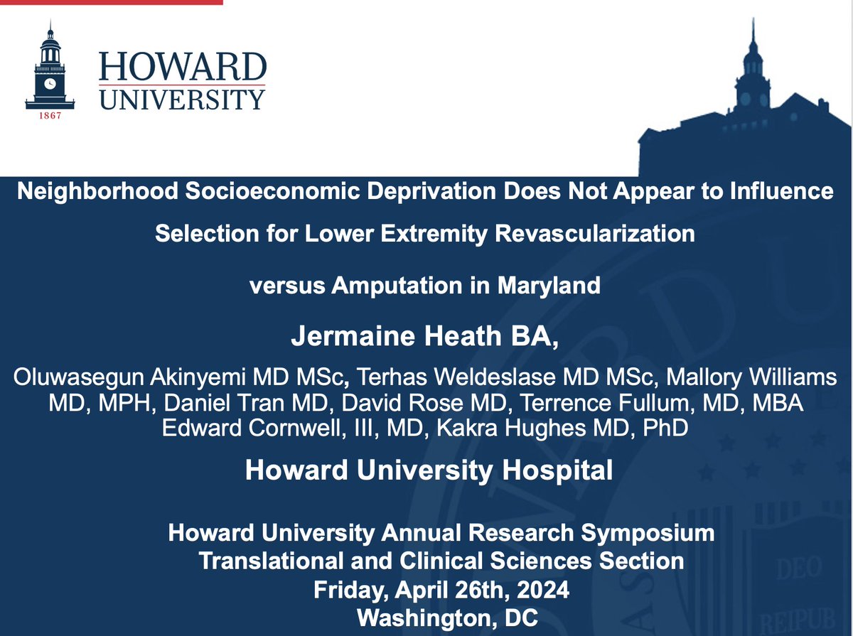 Grateful for the opportunity to give an oral presentation at the Annual Research Symposium here at @HowardU !