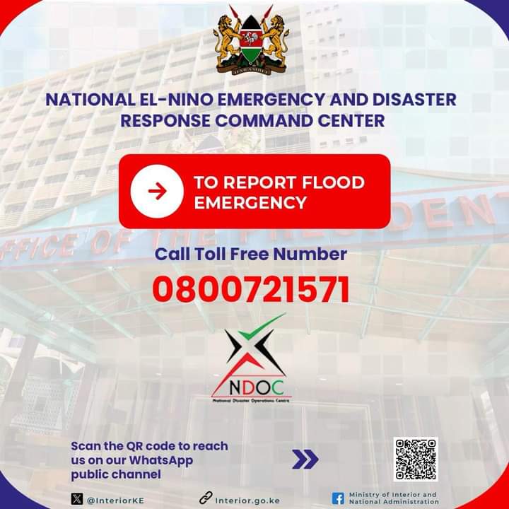 Can you mark yourself safe from #flooding?

Let's help those in need to #staysafe in our usual Kenyan spirit of love and togetherness.

For those in emergency situation call toll free @NDOCKenya 
0800 721 571 or Police 999/112/911
@NPSOfficial_KE @DCI_Kenya 
@APSKenya @InteriorKE