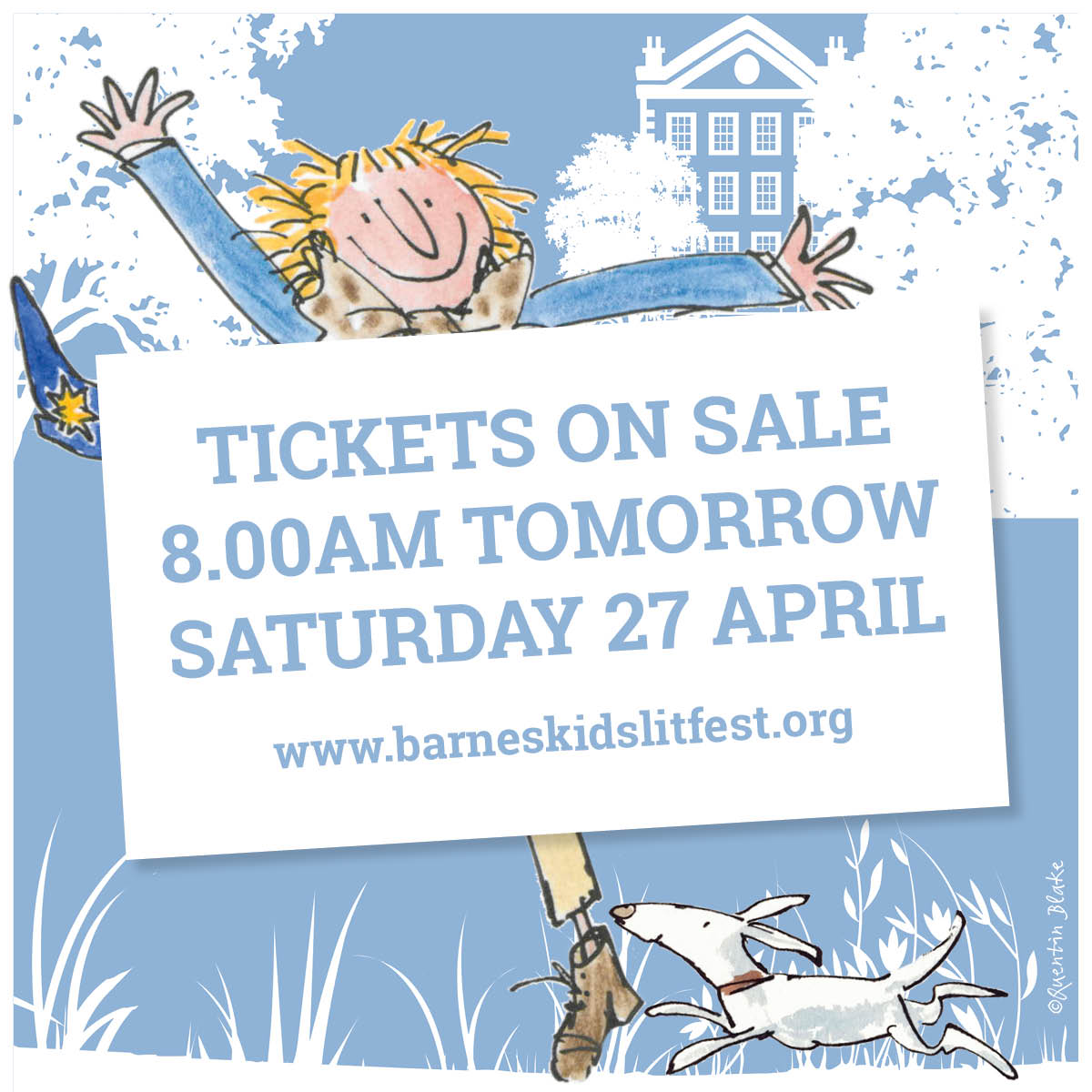 REPEAT AFTER US! Tickets for the UK's biggest kids' books party on Saturday 22 & Sunday 23 June go on sale at 8.00am TOMORROW Saturday 27 April barneskidslitfest.org/whats-on/