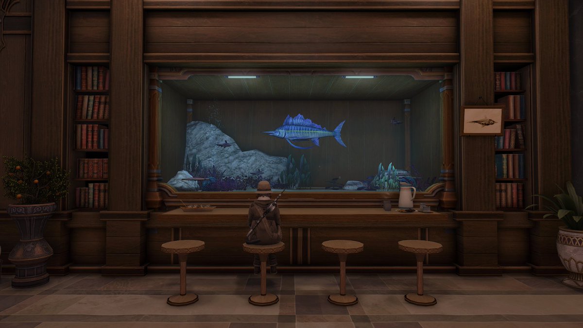 Cozy Aquarium Cafe 🦈🐟 [Apartment] Elemental | Garuda | W3 Shirogane | Kobai Goten apt. r61 #FF14Housing #FF14ハウジング #hgxiv #HousingEden #ffxivhousing #FFXIV #FF14