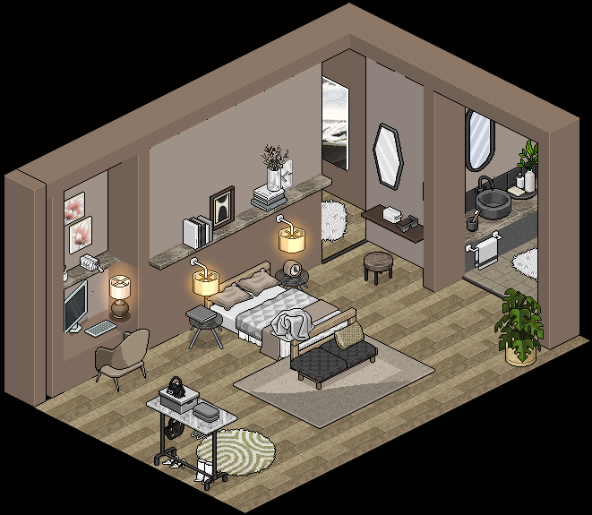 House 🤎
Made in: @habboxfrance 
Most furniture: @afromathi