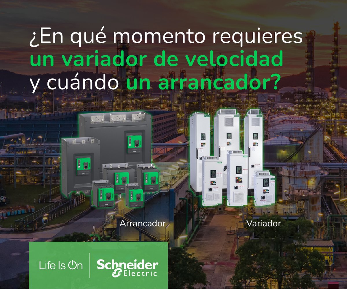 ¿Ya sabes en qué momento requieres un variador de velocidad y en qué momento un arrancador? Descúbrelo aquí 👉 spr.ly/6010bLvds #IndustriasDelFuturo #VariadoresDeVelocidad