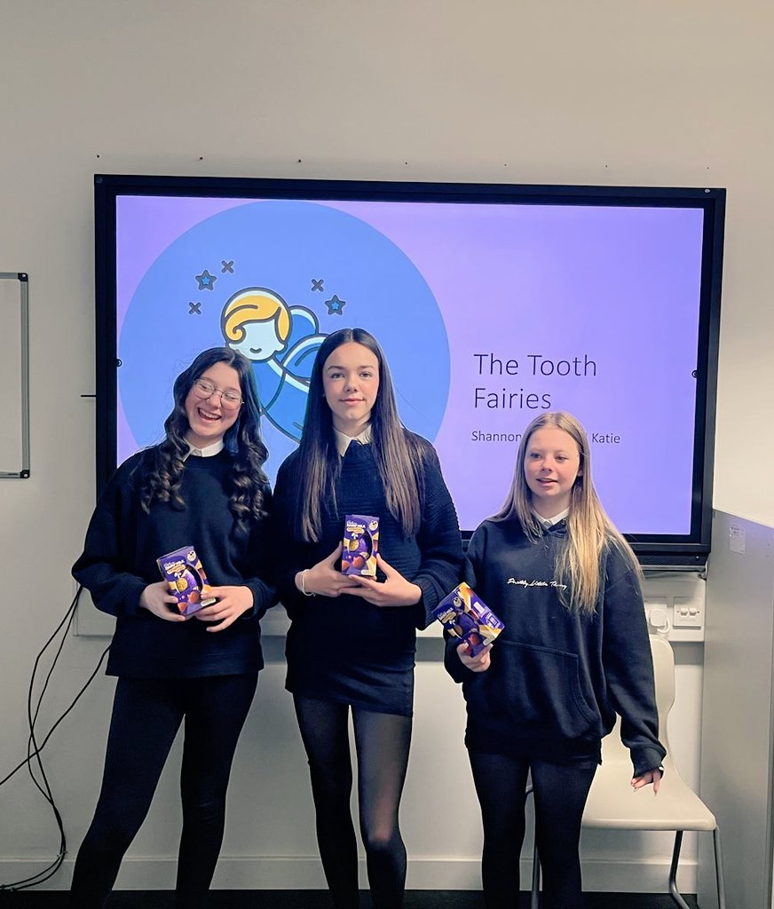 MarrBusiness's tweet photo. From 2p3 our winners are The Tooth Fairies, brilliant presentation and branding. 🥳🌟🙌🏻 Well done to the team, enjoy your Easter eggs! 
@MarrColOfficial #ApprenticeChallenge https://t.co/K0lTHzNjoO