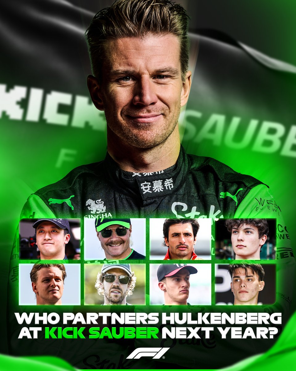 Who will partner Nico Hulkenberg at Kick Sauber next season? 🤔 #F1