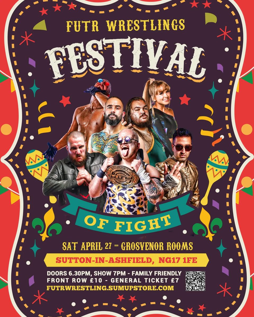 TOMORROW!
FUTR Wrestling
10% off tickets til midnight with code FLASH10
🎟️ : futrwrestling.sumupstore.com 

Alton Thorne v Sash - I Quit. 
Act Two v Quintessential - 2 out of 3 falls for the Tag Team Championships.
Jason Joshua v Franco Fate - FUTR Title. 
Kiya v Harley - DSTNY title.