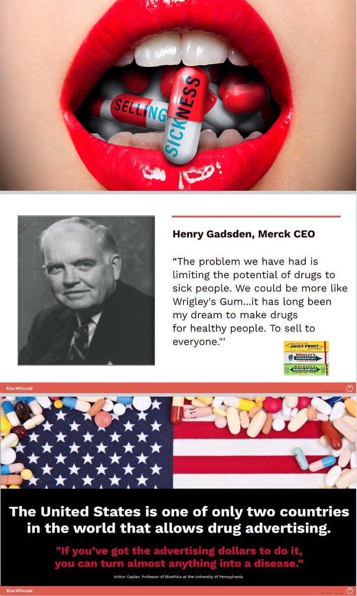 Three slides from my presentation yesterday… The quote from Henry Gadsen, former Merck CEO, says it all. “The problem we have had is limiting the potential of drugs to sick people. We could be more like Wrigley’s Gum. It’s long been my dream to make drugs for healthy people…