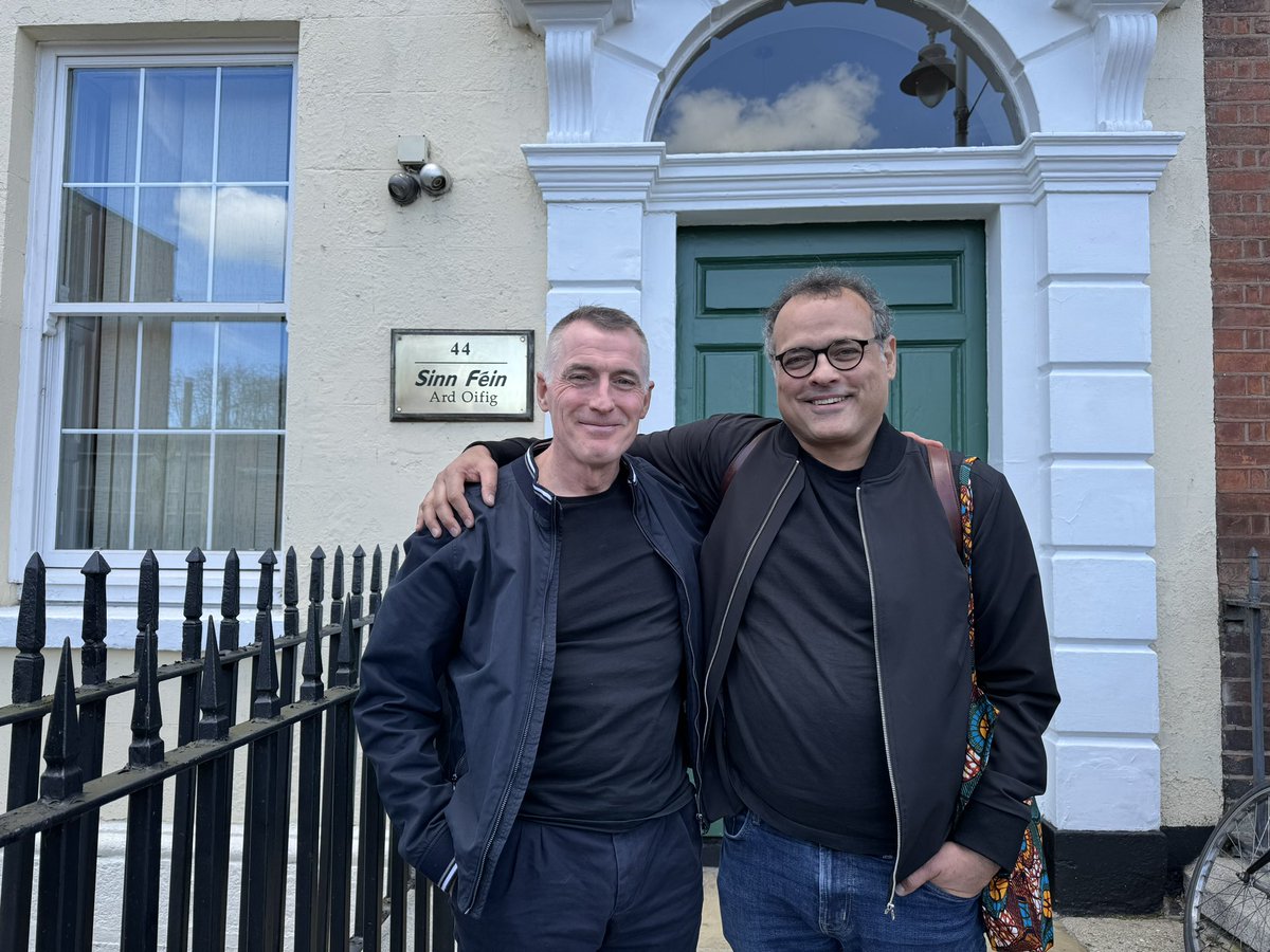 With brother comrade @DeclanKearneySF of @sinnfeinireland in Dublin today. We spoke of Bobby Sands and Palestine, of the battle of ideas and hope. My feet on republican Irish soil, I felt better oriented as I walked in this city of anti-colonial dreams.