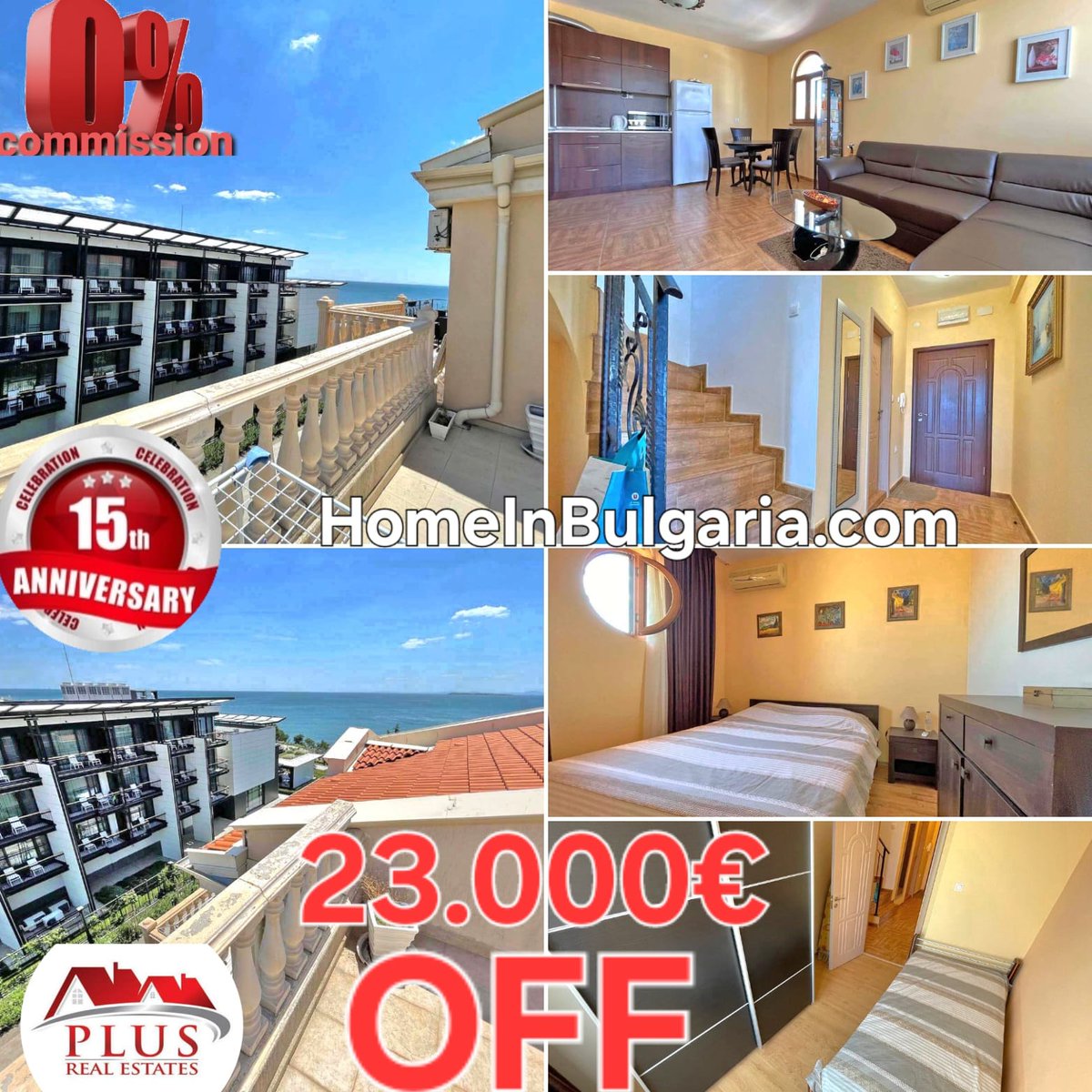 Top #Summer2024 23K€ OFF #Bargain #SeaViewLuxury #BeachProperty Deal #SvetiVlas #Bulgaria. Sea view luxury furnished 2-BR maisonette flat for sale Royal bay Residence & SPA 50m from beach Sveti Vlas Bulgaria: 
homeinbulgaria.com/en/offer/10609… #luxuryproperty #luxuryrealestate #property