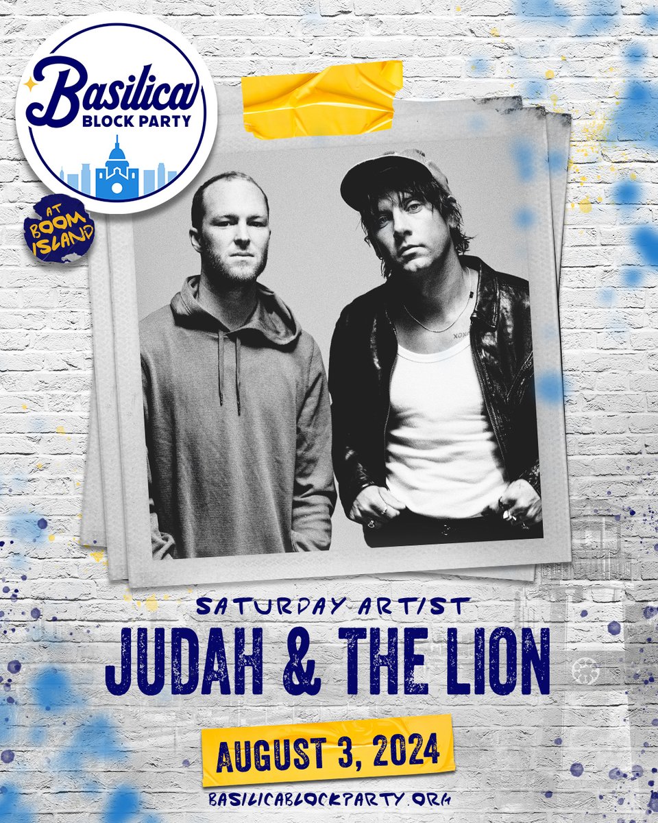 Judah & the Lion are bringing their electrifying energy to the Basilica Block Party! You won't want to miss out on an unforgettable day of music under the sun and the stars with tunes that touch the soul! #BBP2024 

Tickets available now --> basilicablockparty.org/tickets/