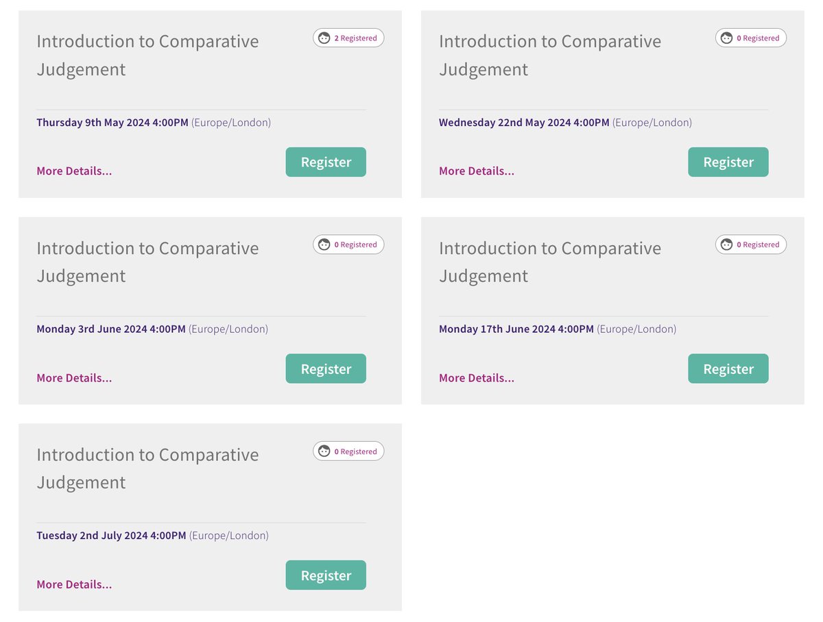 Over the last 6 years we've used Comparative Judgement to assess nearly 2 million pieces of student writing. This year we're launching our new Writing Progression, based on the insights from our assessments. Find out more at one of our intro webinars. nomoremarking.com/events