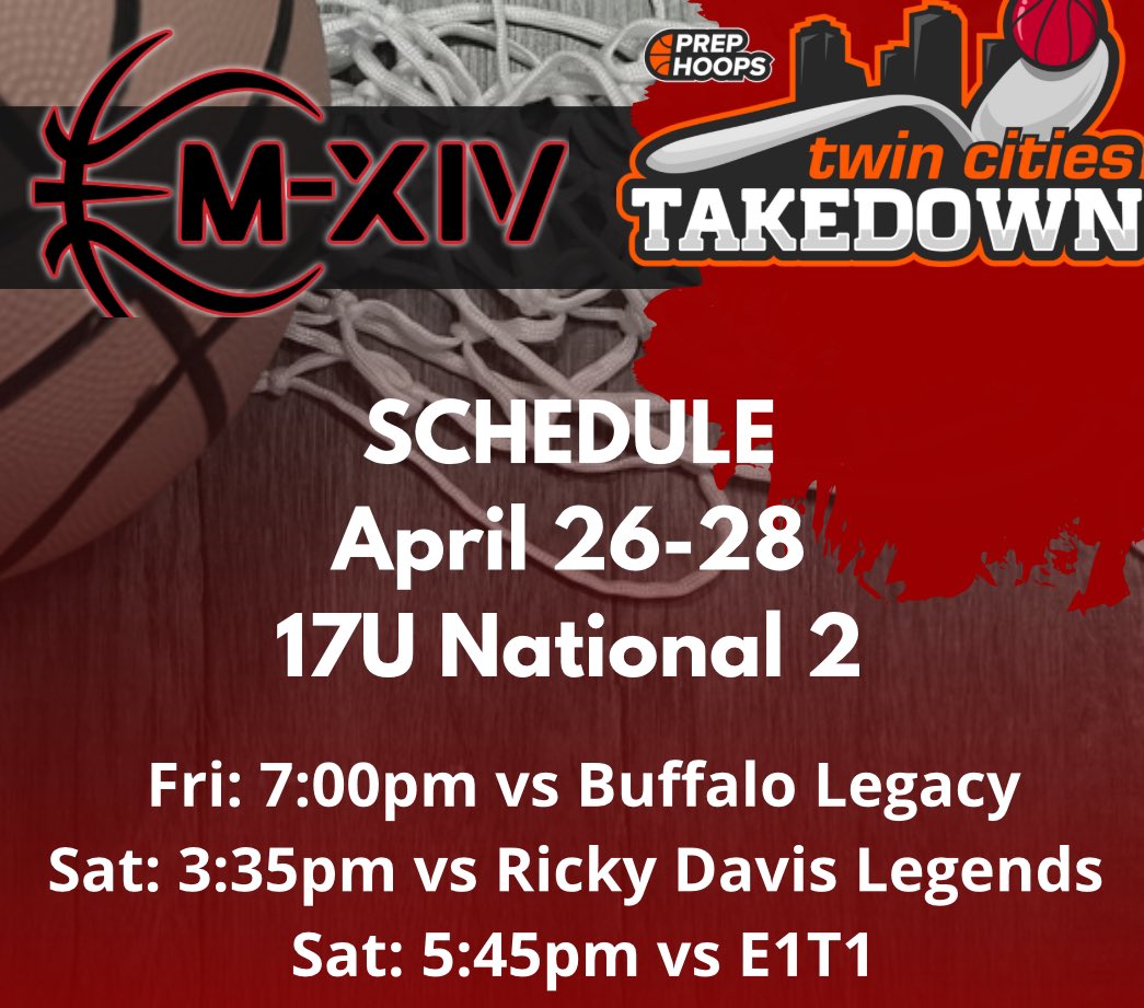 ✅ Tournament Schedule Alert 📸 17U National 2 🚘 Plymouth, Minnesota 🗓 April 26-28 #Repthe14 @ILHoopProspects @chilandprephoop @scottybscout
