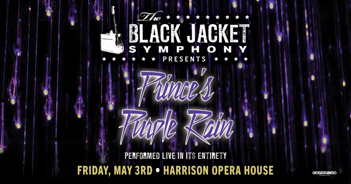 We are just ONE WEEK AWAY from The @BlackJacket Symphony’s return to the Harrison Opera House! Experience a live concert unlike any other as they recreate Prince's iconic album “Purple Rain' live in its entirety; note for note, sound for sound ➡️ bit.ly/3OBYNhI