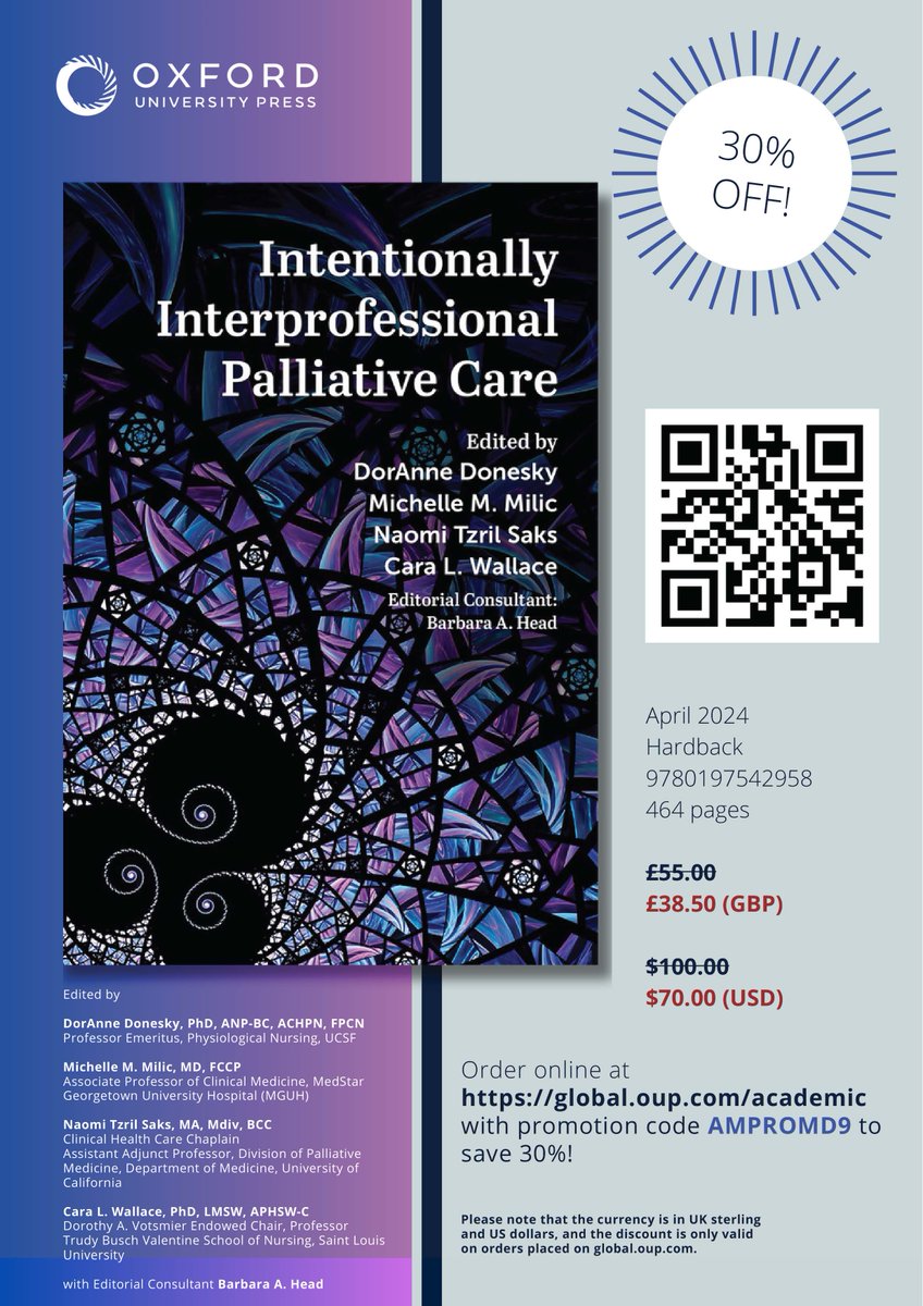 🌟Have you all seen this gift to #PalliativeCare?🚨This #IntentionallyIP #HAPC team shares all we need to know about delivering the highest quality care by working together, honoring &amp; celebrating each other, &amp; being INTENTIONALLY interprofessional🔗: global.oup.com/academic/produ…🙏🫂