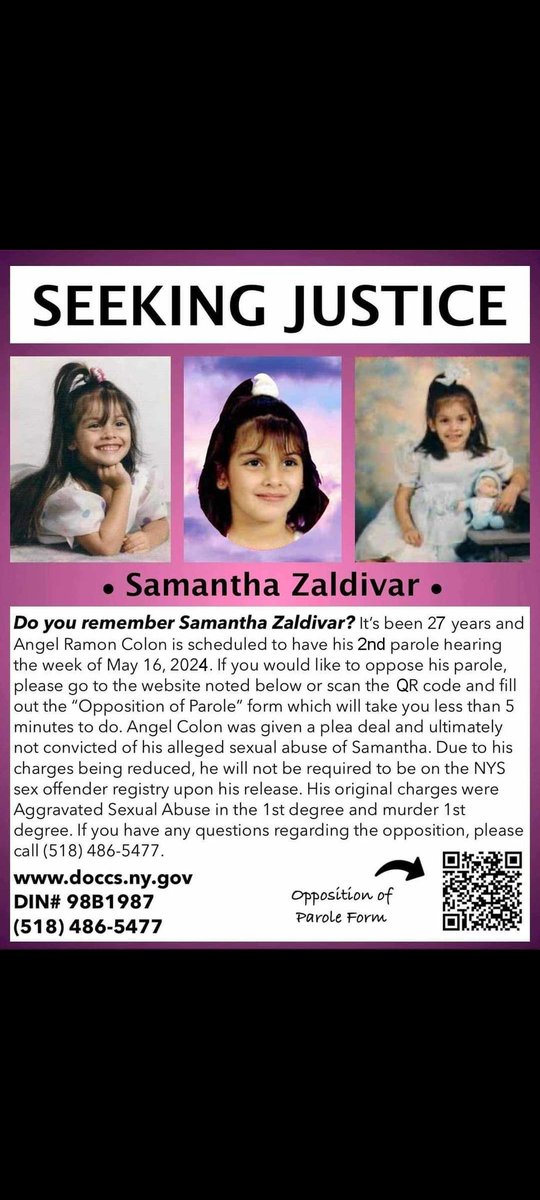 #SamanthaZaldivar #AngelColon CLICK HERE!!!!! PLEASE!!!!!! 👇👇👇 doccs.ny.gov/form/letters-i… DIN # 98B1987 Angel Ramon Colon It literally takes less than TWO MINUTES