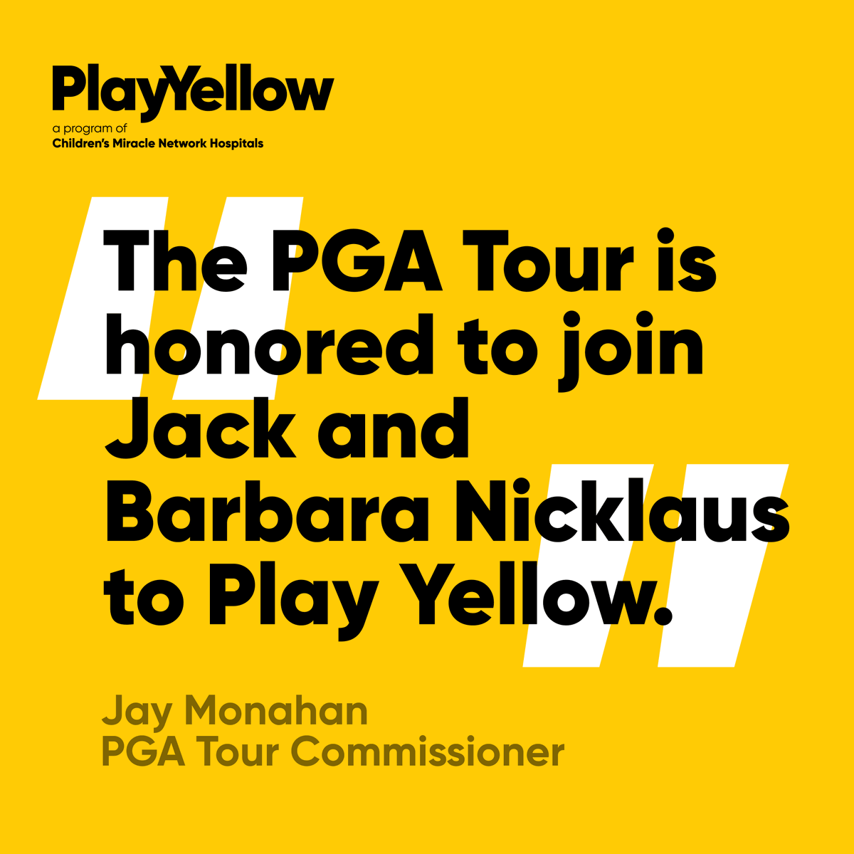 On the green, we're not just playing golf, we're playing for a brighter tomorrow! ⛳️ With the @PGATOUR and @CMNHospitals, we're proud to #PlayYellow and support children's health. 💛