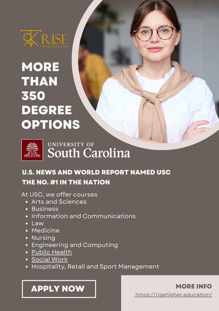 Hold on on a Journey of Excellence: Discover the Legacy of the University of South Carolina 🎓 Apply now risehigher.education
#GlobalLeadership #CollegeLife #SCPride #HistoricTradition #InspiringSuccess #NextGenLeaders #risehighereducation