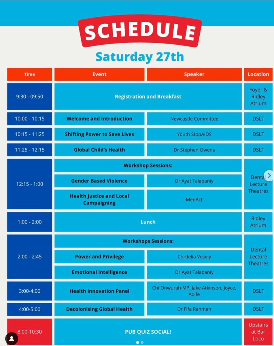 📢 Very excited to be joining @WeAreSfGH Newcastle tomorrow for their global health conference, as our 3rd stop on our @Youth_StopAIDS speaker tour!! Get your ticket here 👀 tinyurl.com/mrdrk4u9 #HIV #publichealth #newcastleevents #health #EndStigma #healthequity