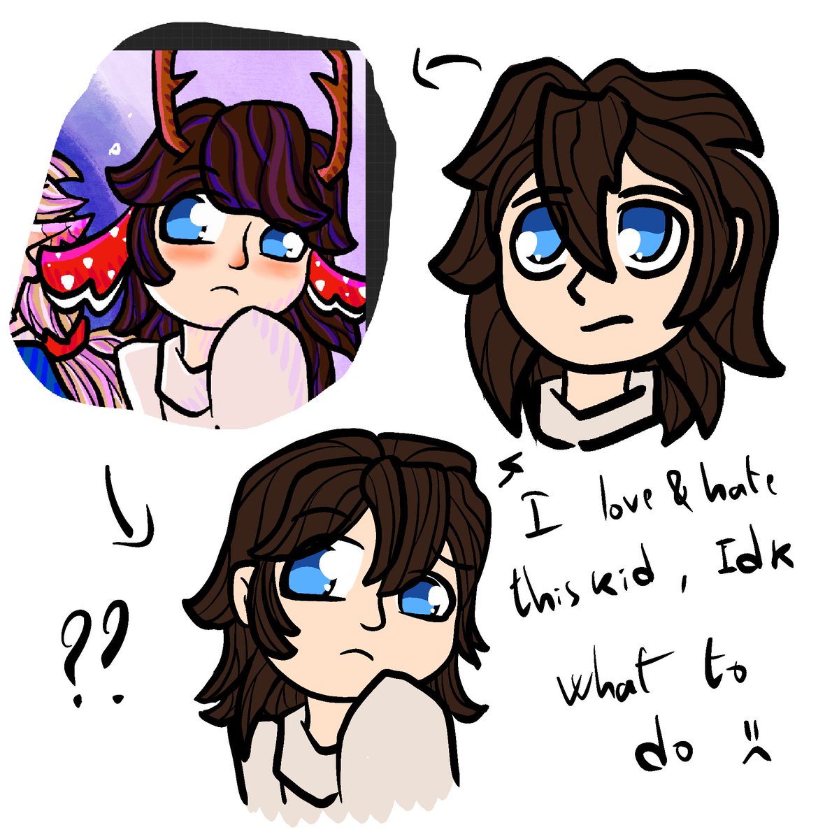 Seeking opinion: Kid Philip Wittebane

Sooo- I am not sure what to do. In an overall very short amount of time my artstyle changed A LOT. And I love it! I love the big eyes, and fluffy hair and all of that- and I think my lil Pip looks adorable BUT