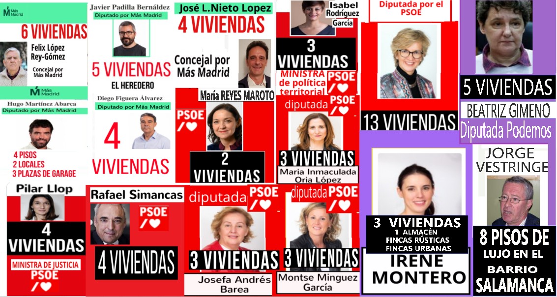 Si la casta de izquierdas junta todas las viviendas que acumula y las pone a disposición de un uso social, se acaba el problema habitacional en España #NoaEstaLeydeVivienda #NoalDecretoAntidesahucios #leyantiocupas  o yo #NoAlquilo →#QueAlquileRita